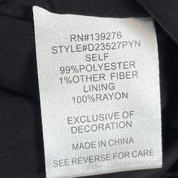 NWT Daniel Rainn Long Sleeve Pleated Top Sz M Black Floral Metallic Stripes - Picture 5 of 7